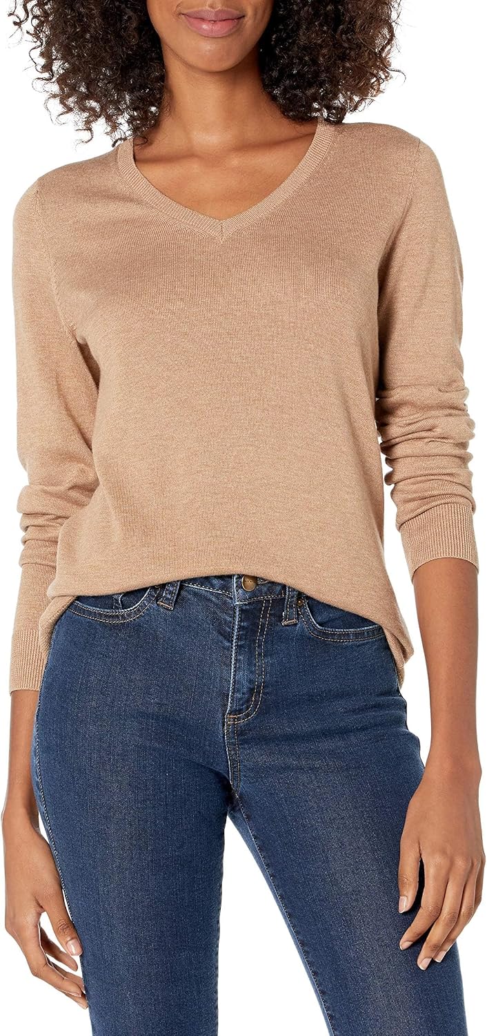 Women's Lightweight Long-Sleeve V-Neck Sweater
