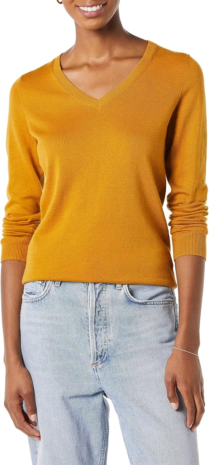 Women's Lightweight Long-Sleeve V-Neck Sweater