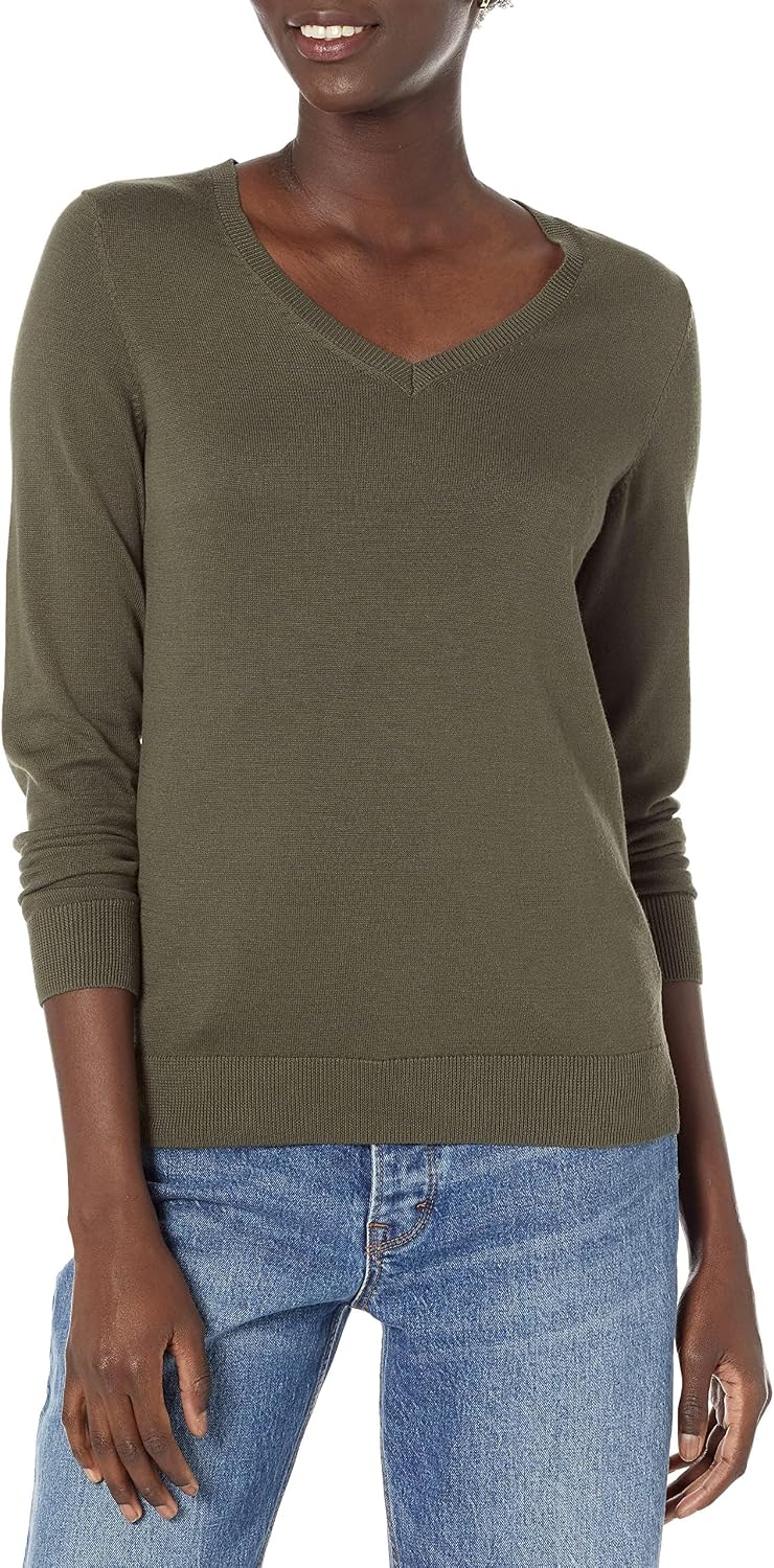 Women's Lightweight Long-Sleeve V-Neck Sweater