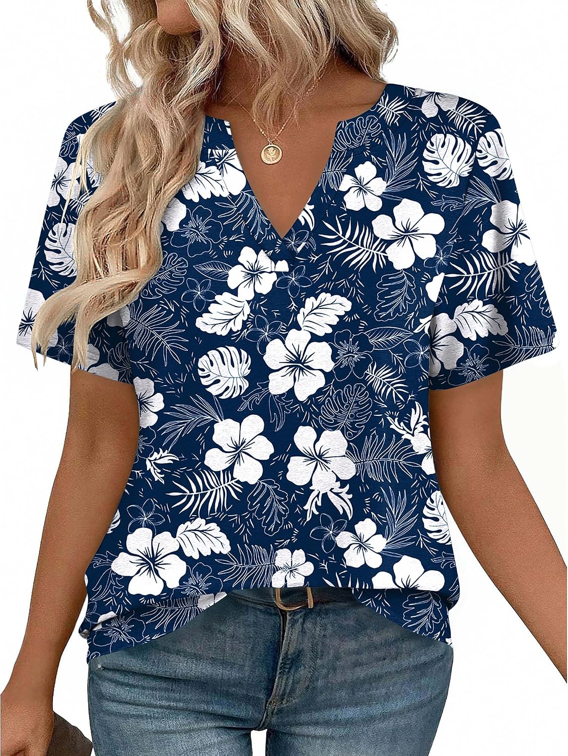 Womens Tops Short Sleeve V Neck Tee Shirts Cute Dressy Casual Clothing Business Work Blouse