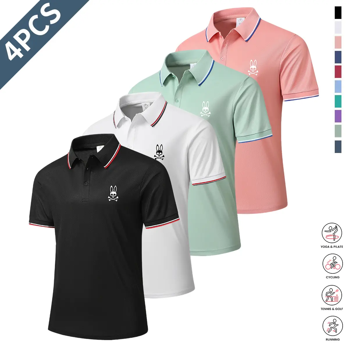 🔥Flash sale🔥 Men’s 4-Piece Colorful Polo Shirt Set for All Seasons