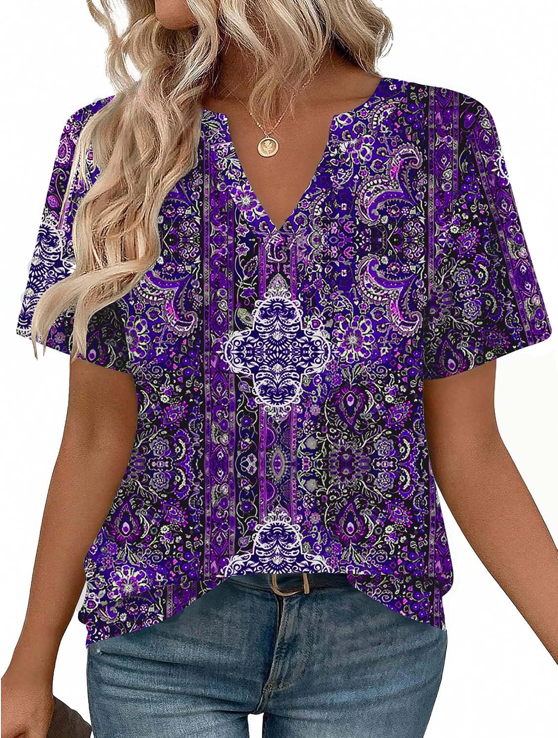 Womens Tops Short Sleeve V Neck Tee Shirts Cute Dressy Casual Clothing Business Work Blouse