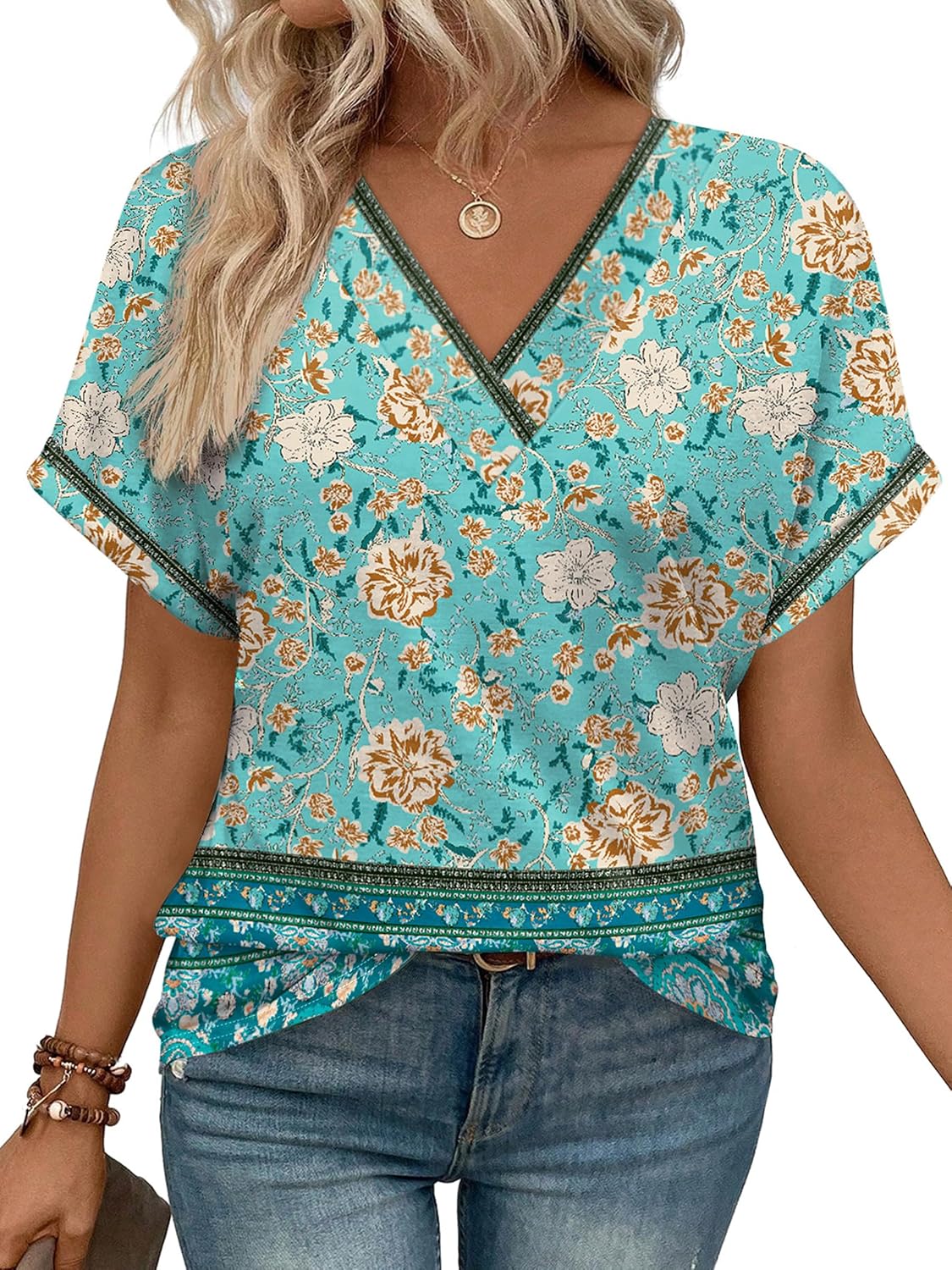 Womens Summer Tops Short Dolman Sleeve Shirts 2026 Fashion V Neck Outfits Clothes