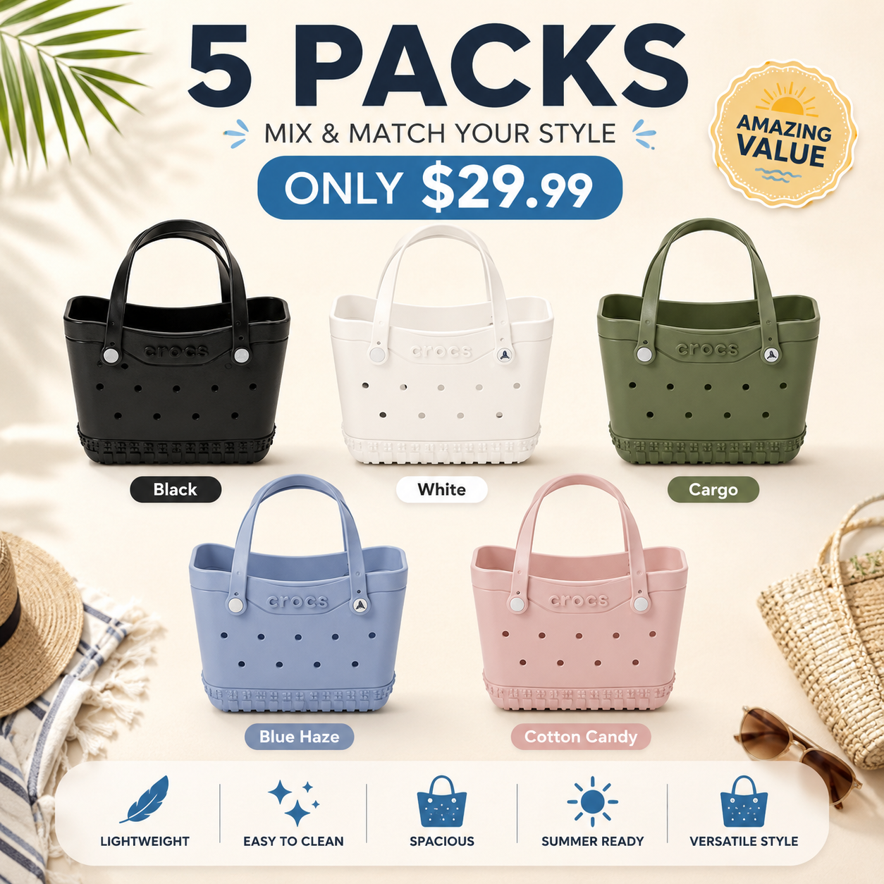 Classic Tote Bag - Personalize with Jibbitz Charms
