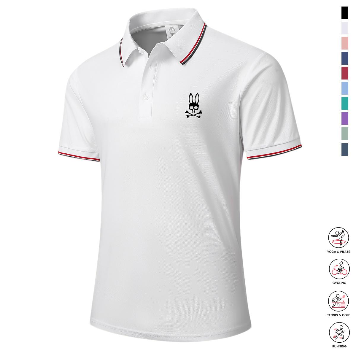 Men&rsquo;s casual short-sleeve polo shirt set, 4 pieces, mixed colors; printed polo shirts, breathable and cool, suitable for all seasons&mdash;an ideal choice for holiday gifts.,summerwins,father'sdaygifts Activewear Shortsleeve