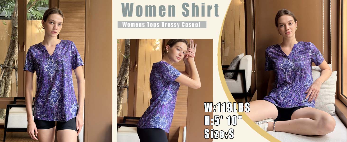 Womens Summer Tops Short Sleeve