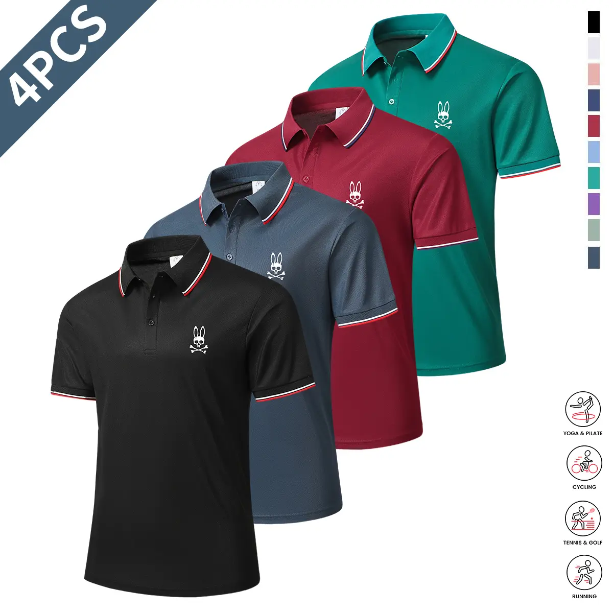 🔥Flash sale🔥 Men’s 4-Piece Colorful Polo Shirt Set for All Seasons