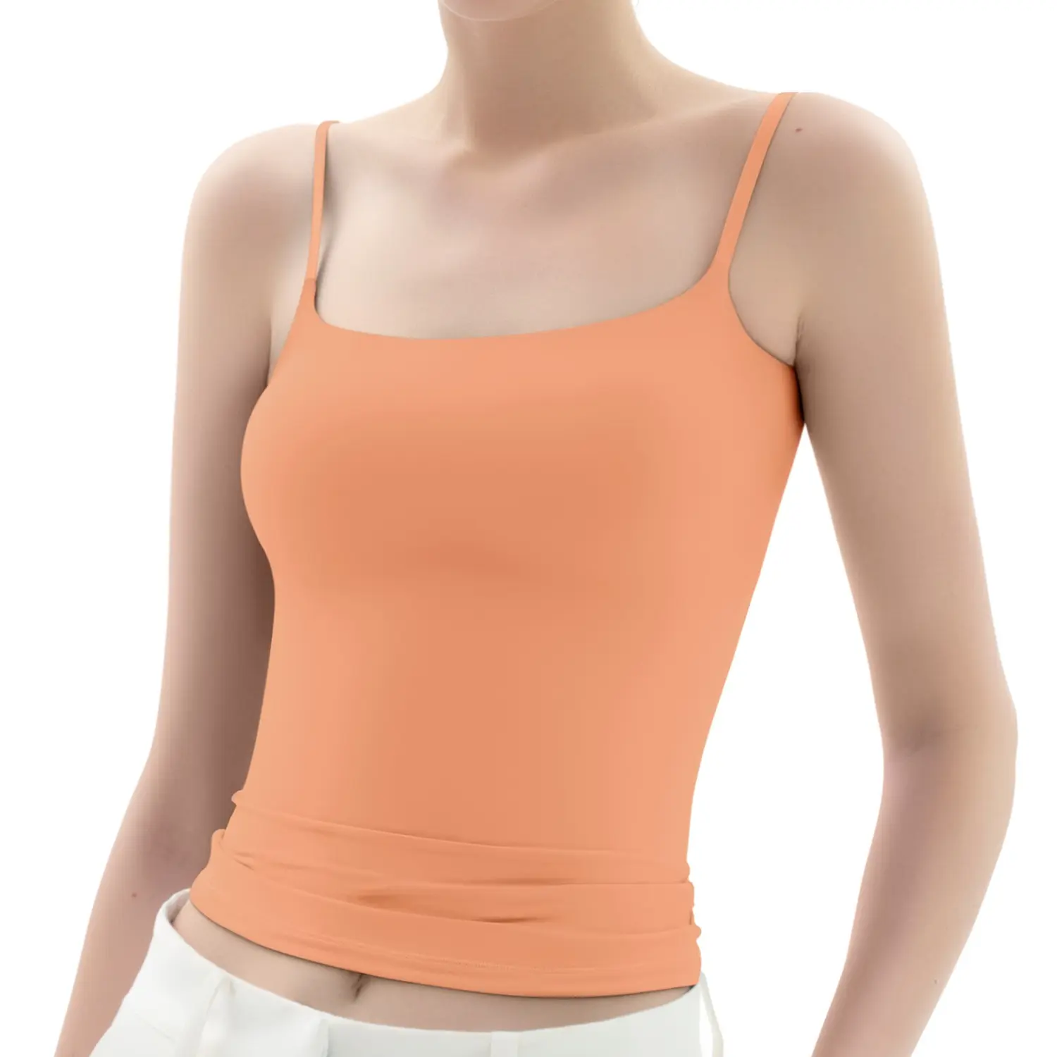 PUMIEY Women's Square Neck Tank Top - Adjustable Straps
