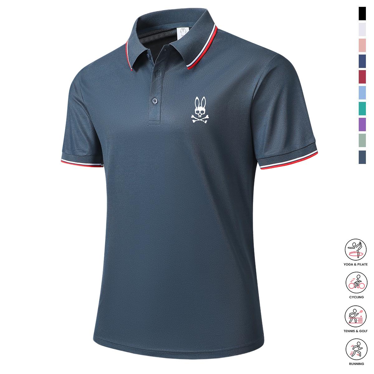 Men&rsquo;s casual short-sleeve polo shirt set, 4 pieces, mixed colors; printed polo shirts, breathable and cool, suitable for all seasons&mdash;an ideal choice for holiday gifts.,summerwins,father'sdaygifts Activewear Shortsleeve