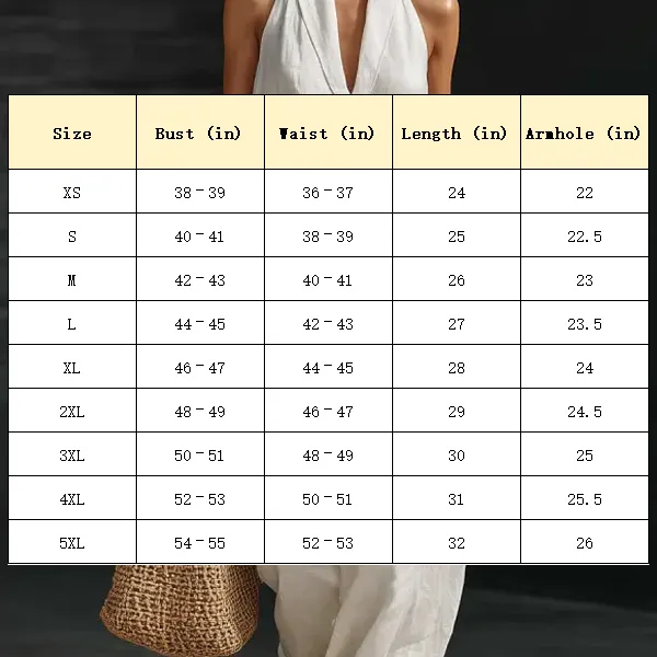 Women's halterneck linen two-piece set