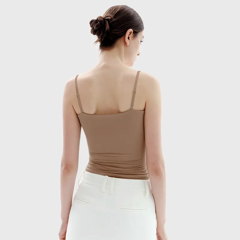PUMIEY Women's Square Neck Tank Top - Adjustable Straps