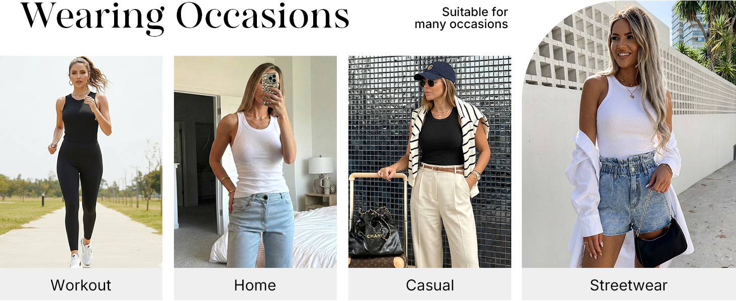 Shelf bra tank tops for women