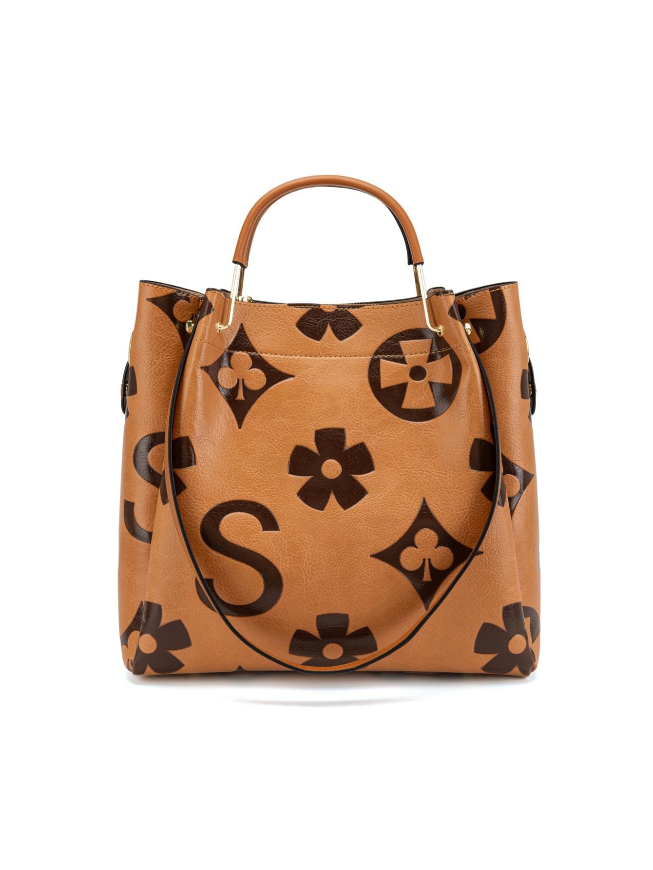 Women's Fashionable Vintage Floral Embossed Leather Handbag Set, Including Large Capacity Handbag & Crossbody Bag, Trendy Versatile Daily Commuting Bag Set