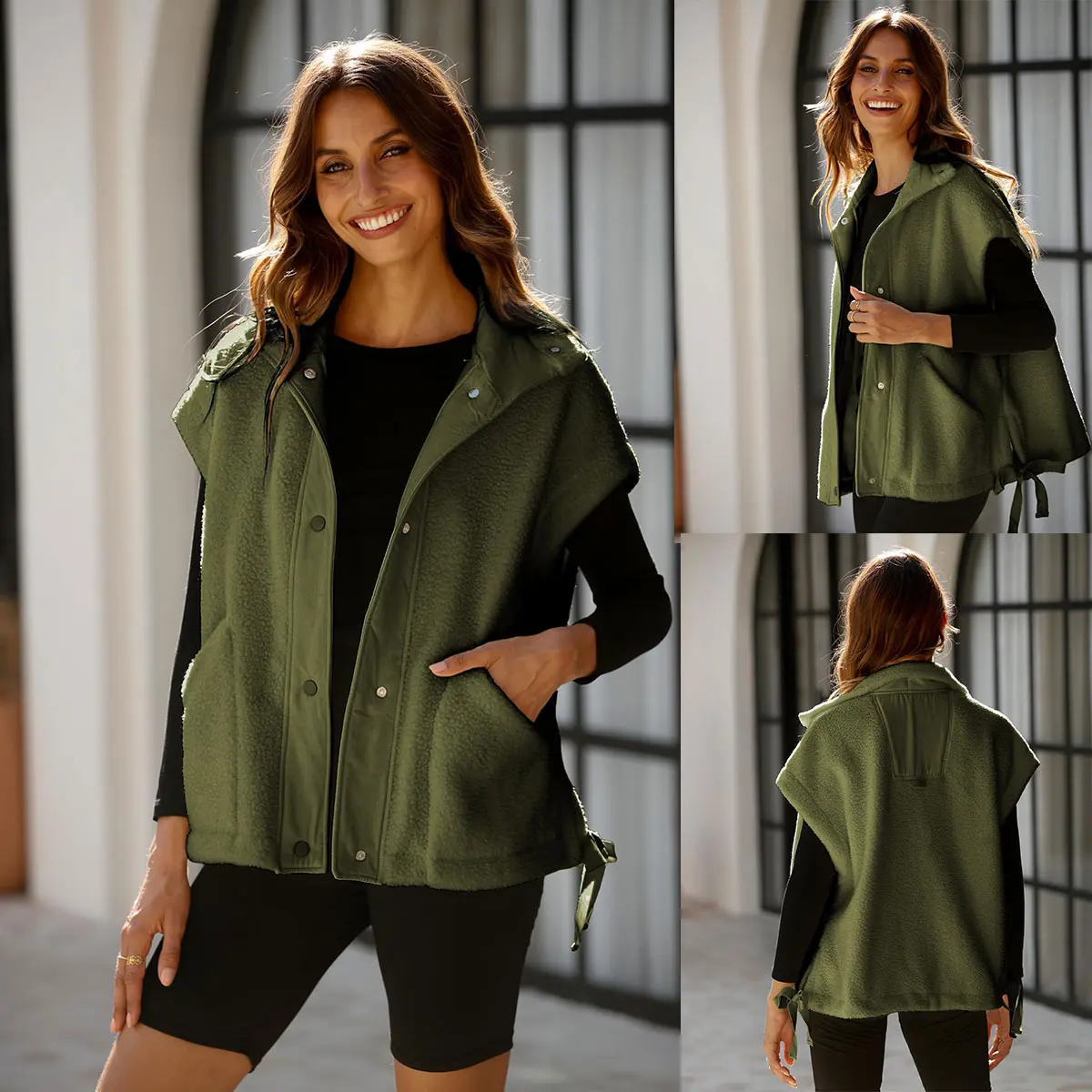 Tanming Women's Fleece Vest - Cozy Button Down Jacket