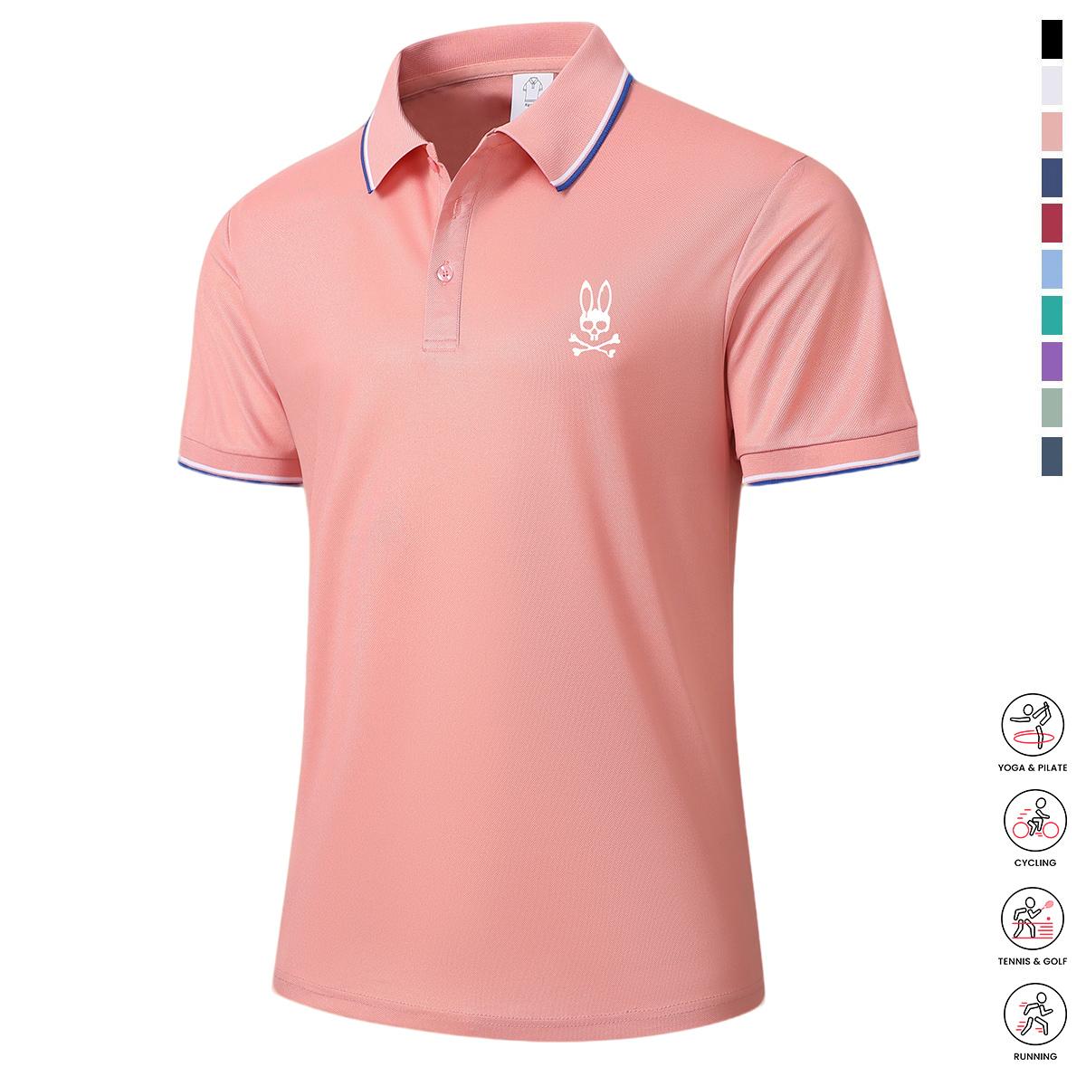 Men&rsquo;s casual short-sleeve polo shirt set, 4 pieces, mixed colors; printed polo shirts, breathable and cool, suitable for all seasons&mdash;an ideal choice for holiday gifts.,summerwins,father'sdaygifts Activewear Shortsleeve