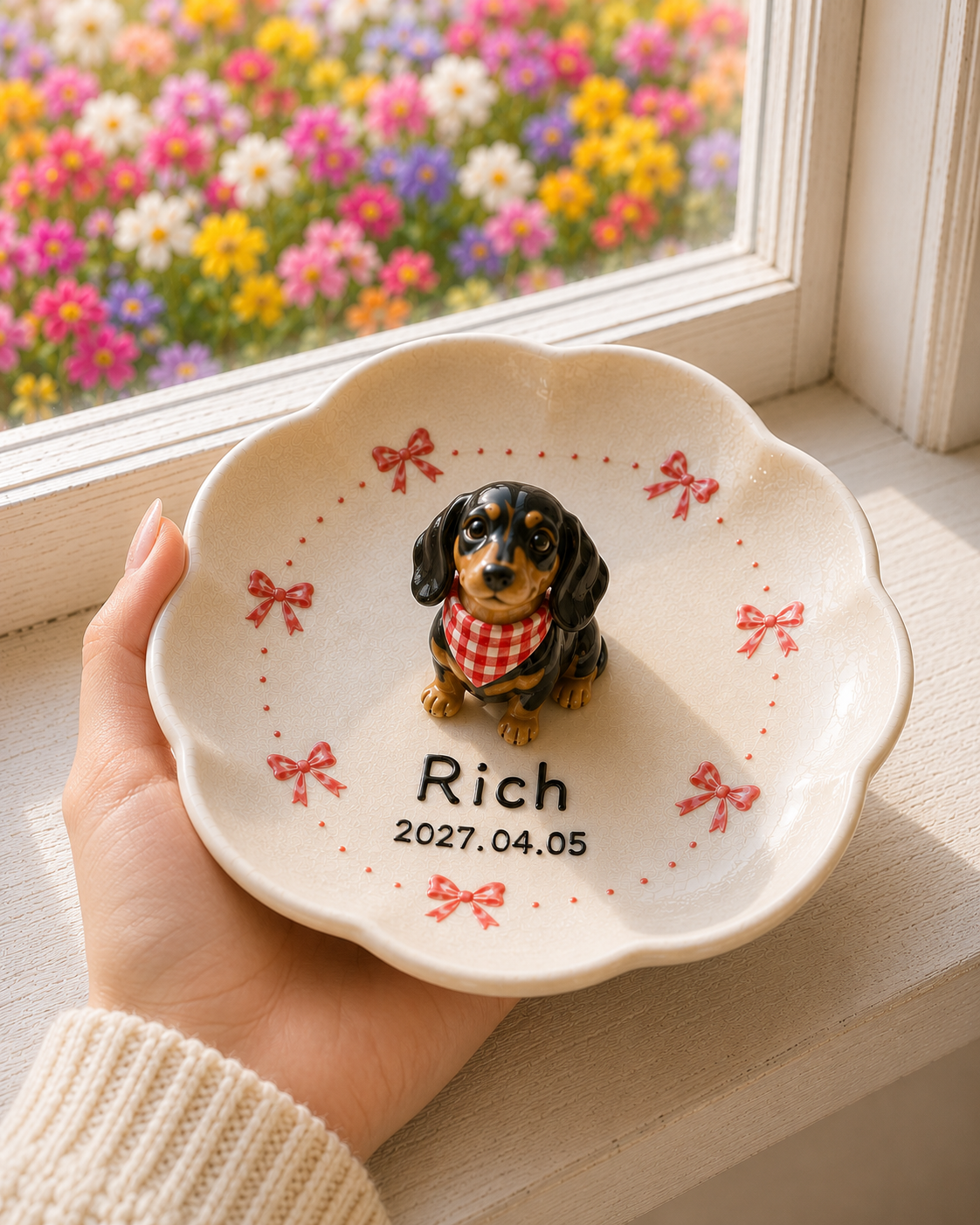 [Copy]Personalized Ceramic Pet Jewelry Tray with Sculpted Figurine