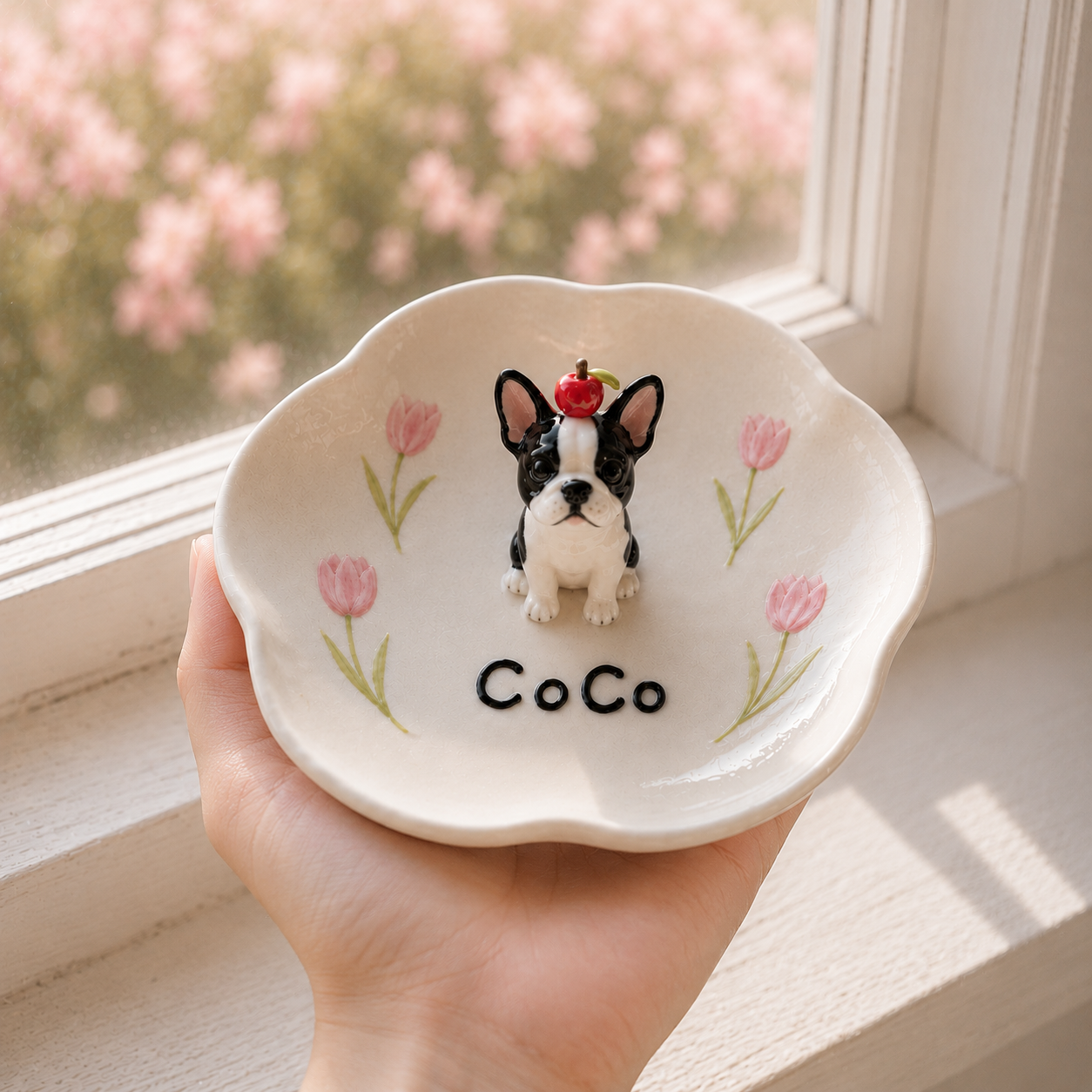 [Copy]Personalized Ceramic Pet Jewelry Tray with Sculpted Figurine