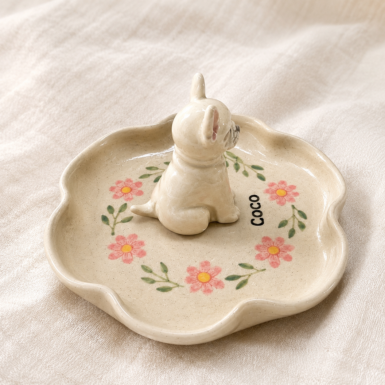 [Copy]Personalized Ceramic Pet Jewelry Tray with Sculpted Figurine