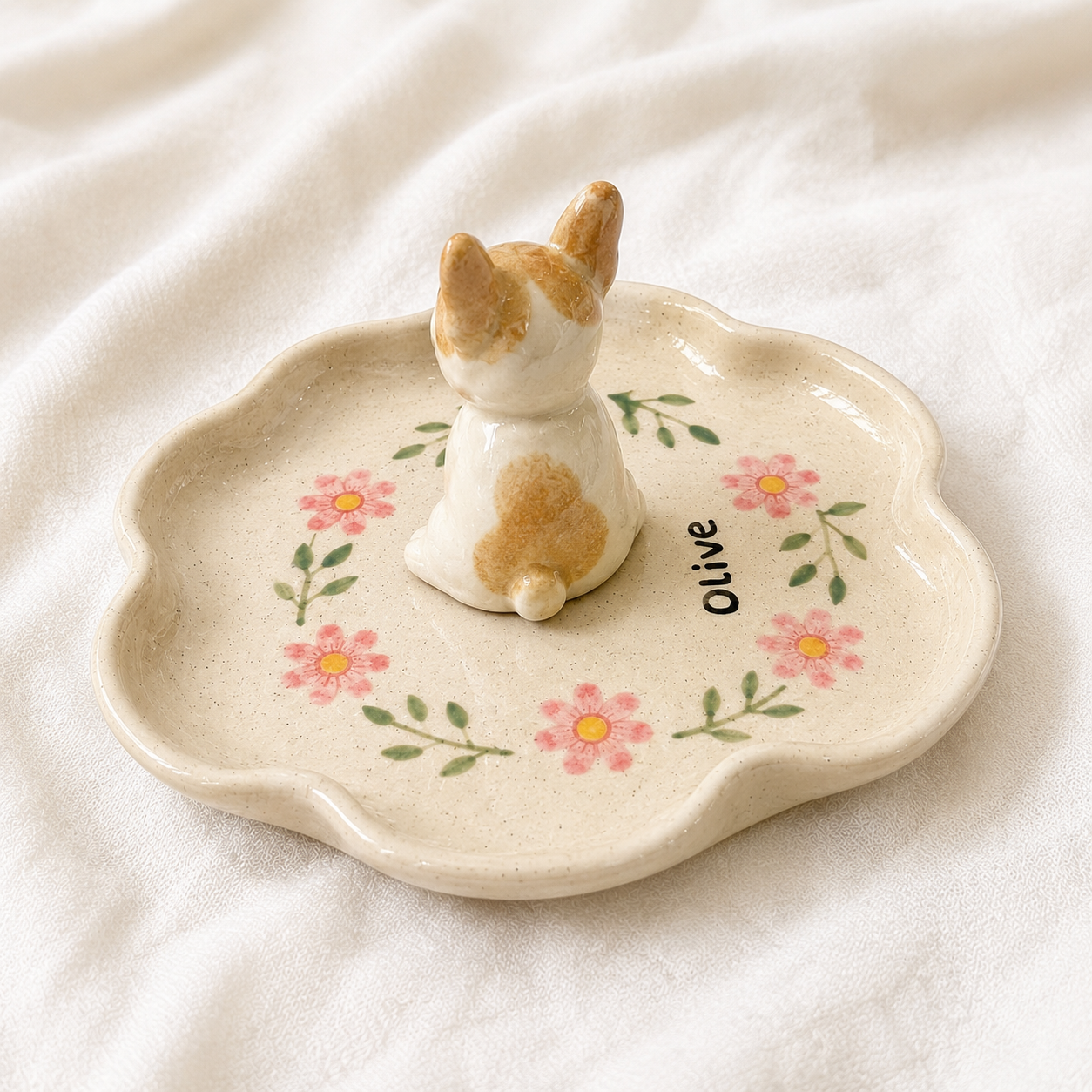 [Copy]Personalized Ceramic Pet Jewelry Tray with Sculpted Figurine