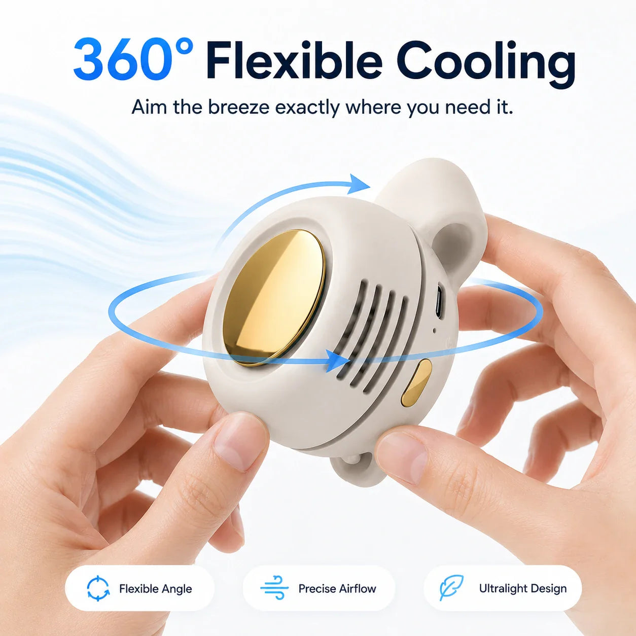 【Buy 3 Free Shipping】No-Sweat Wearable Cooling Fan | Ultralight 360° Clip-On AC to Save Your Makeup ✨