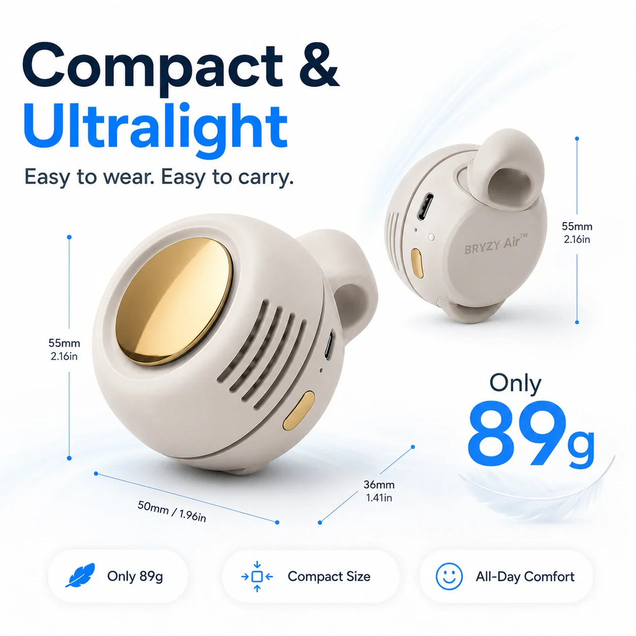 【Buy 3 Free Shipping】No-Sweat Wearable Cooling Fan | Ultralight 360° Clip-On AC to Save Your Makeup ✨