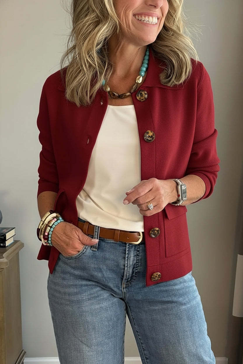 🔥 Last 3 in stock!Casual Lapel Pocket Solid Color Jacket