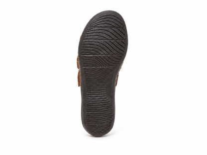 Women’s Comfort Leather Slide Sandals – Soft Cushioned Footbed & Adjustable Buckle Straps