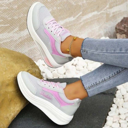 Round Toe Platform Athletic Shoes – Sporty