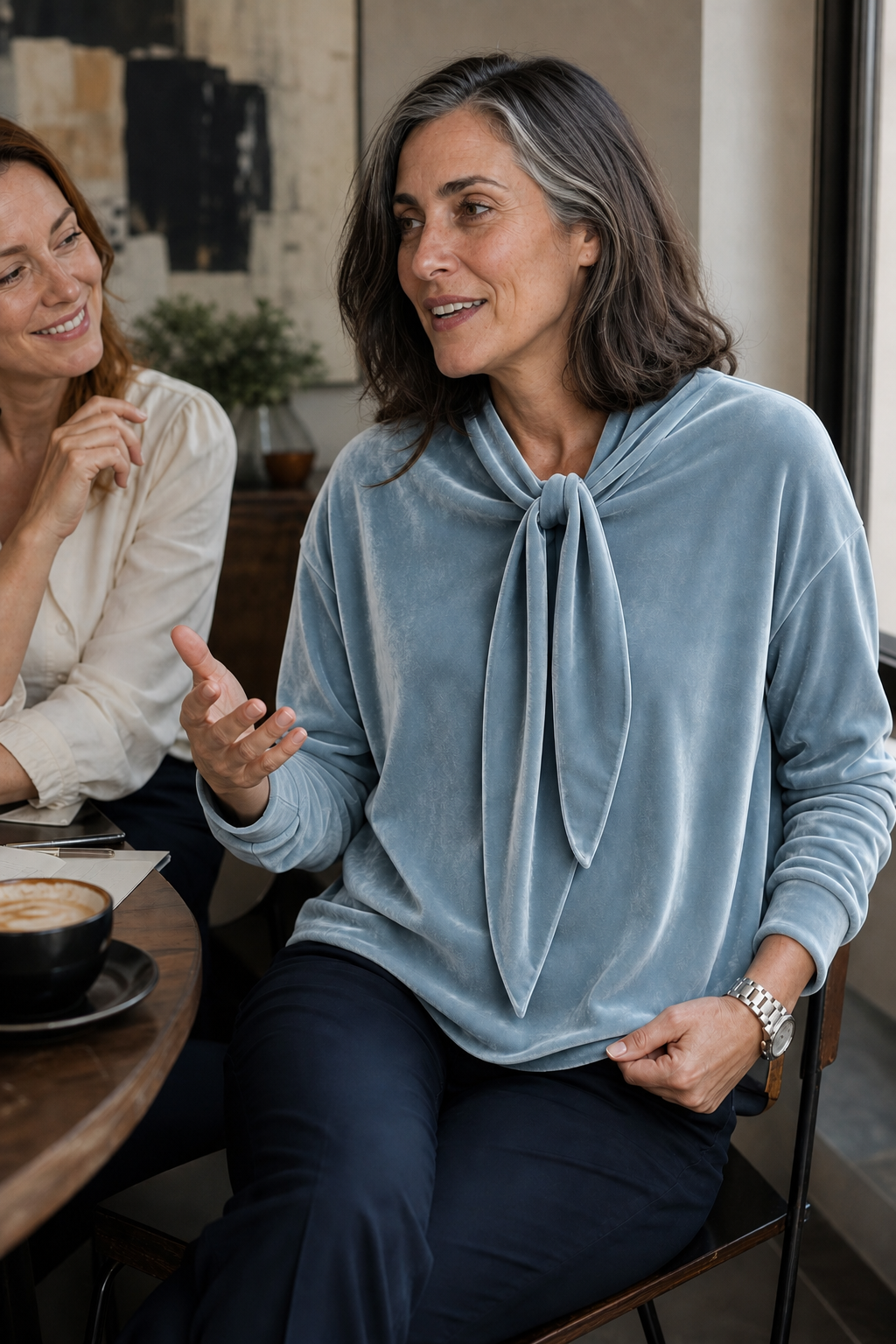 Tie-Neck Relaxed Blouse