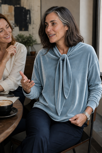 Tie-Neck Relaxed Blouse