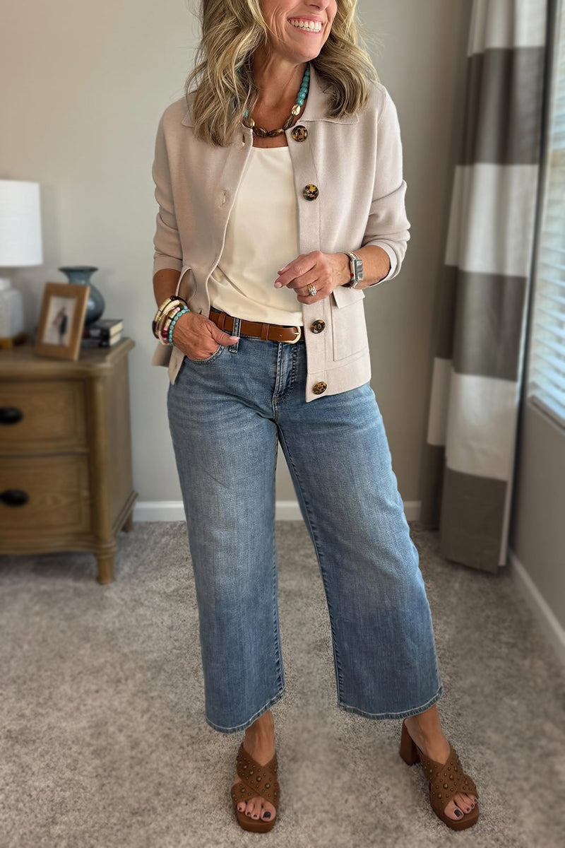 🔥 Last 3 in stock!Casual Lapel Pocket Solid Color Jacket