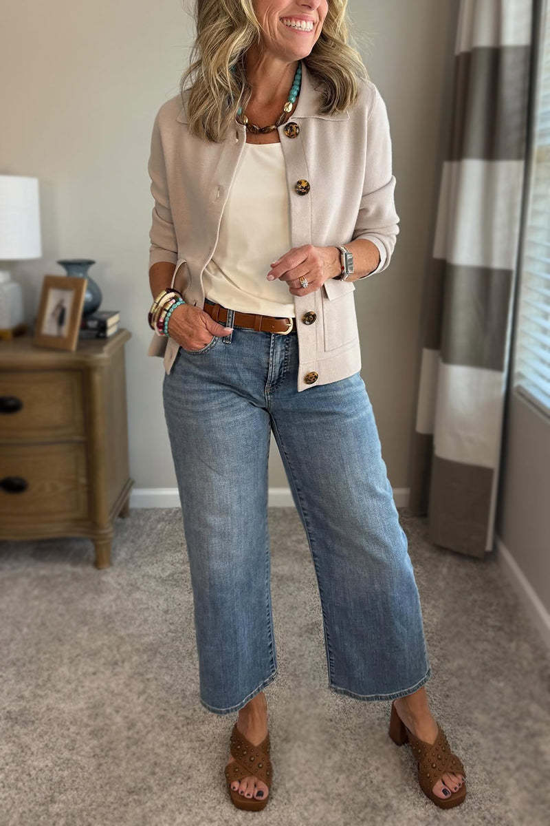 🔥 Last 3 in stock!Casual Lapel Pocket Solid Color Jacket