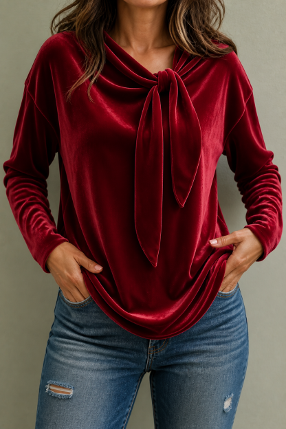 Tie-Neck Relaxed Blouse