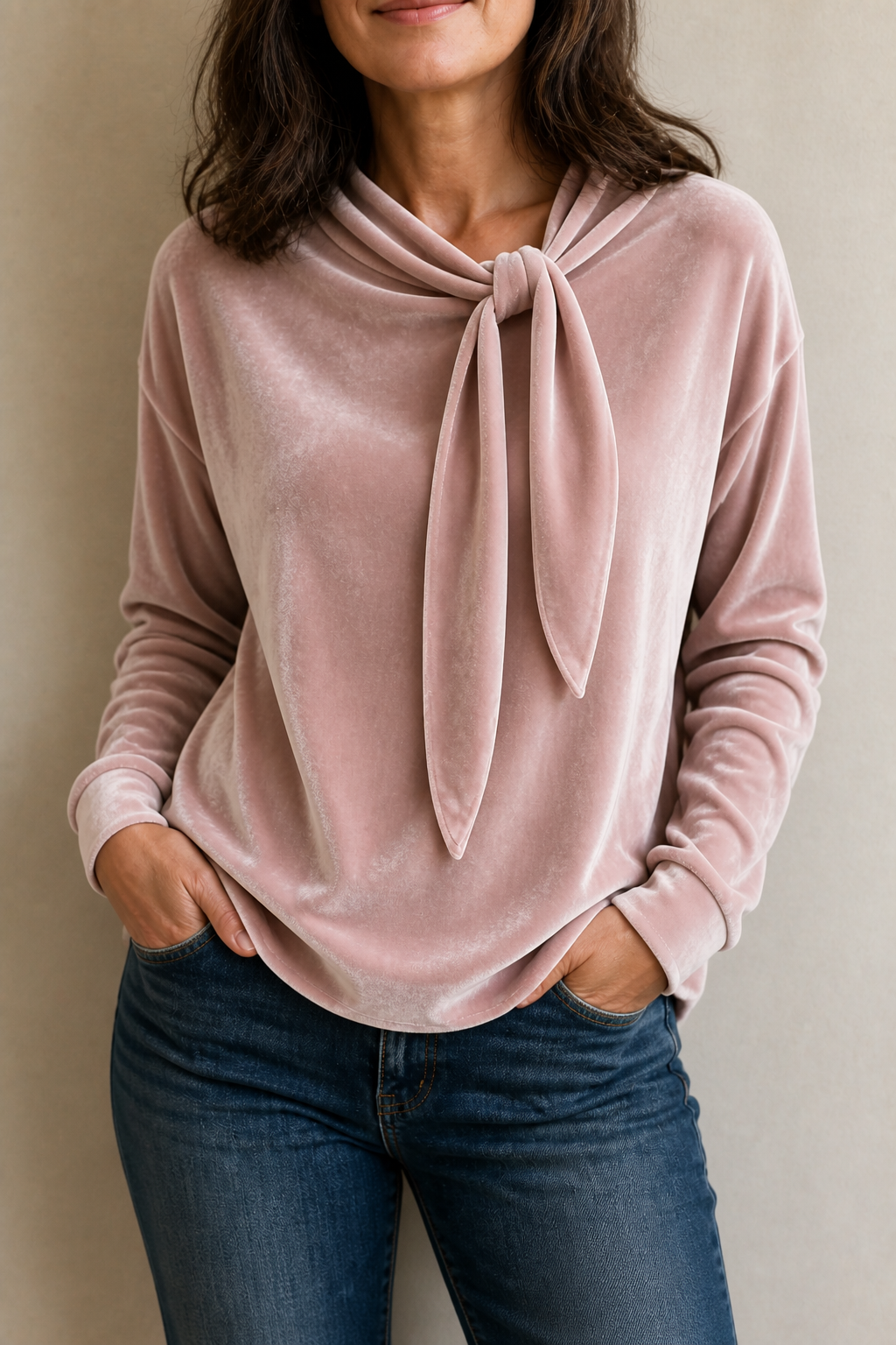 Tie-Neck Relaxed Blouse