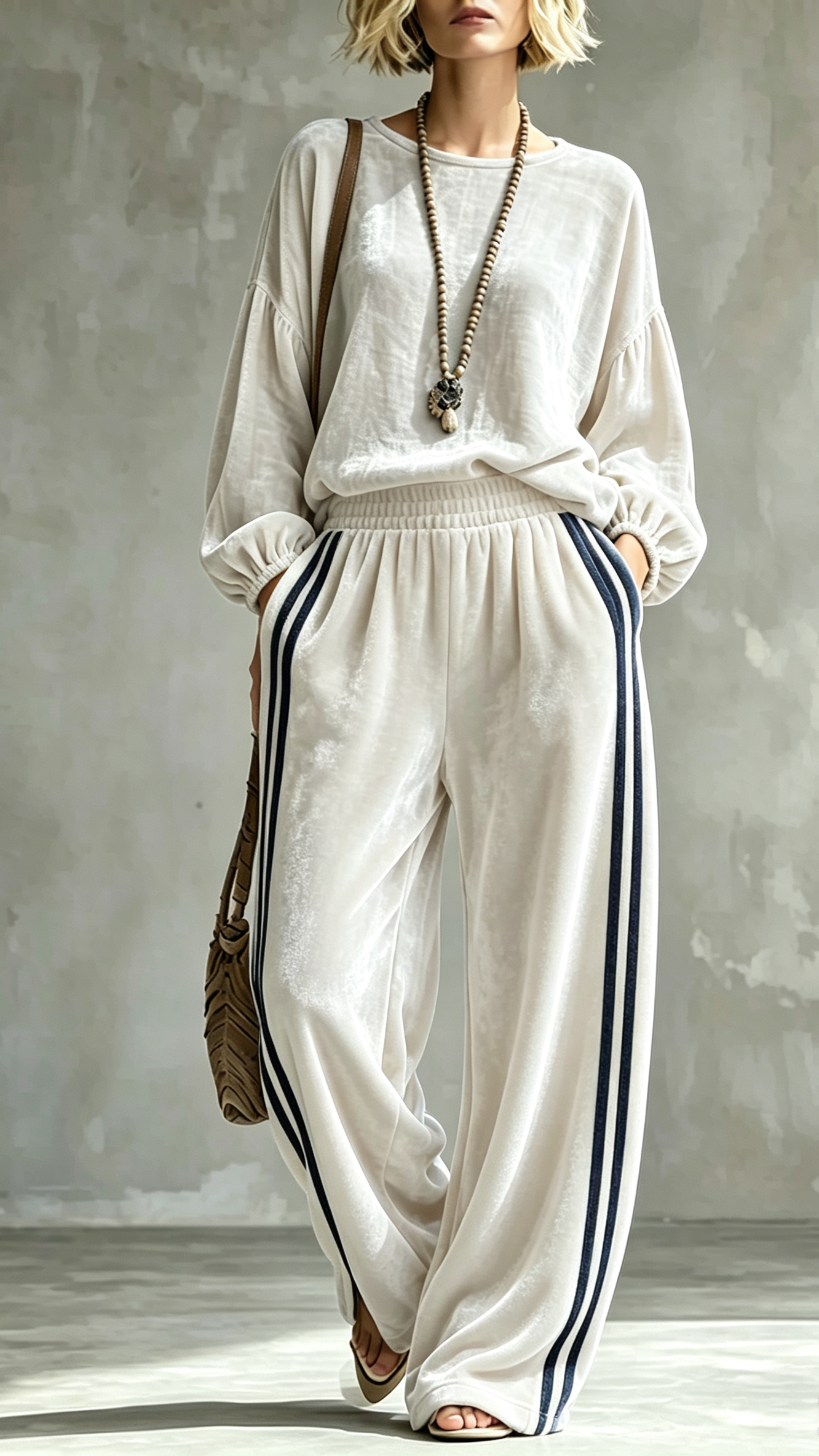 Velvet Striped 2-Piece Co-Ord Set