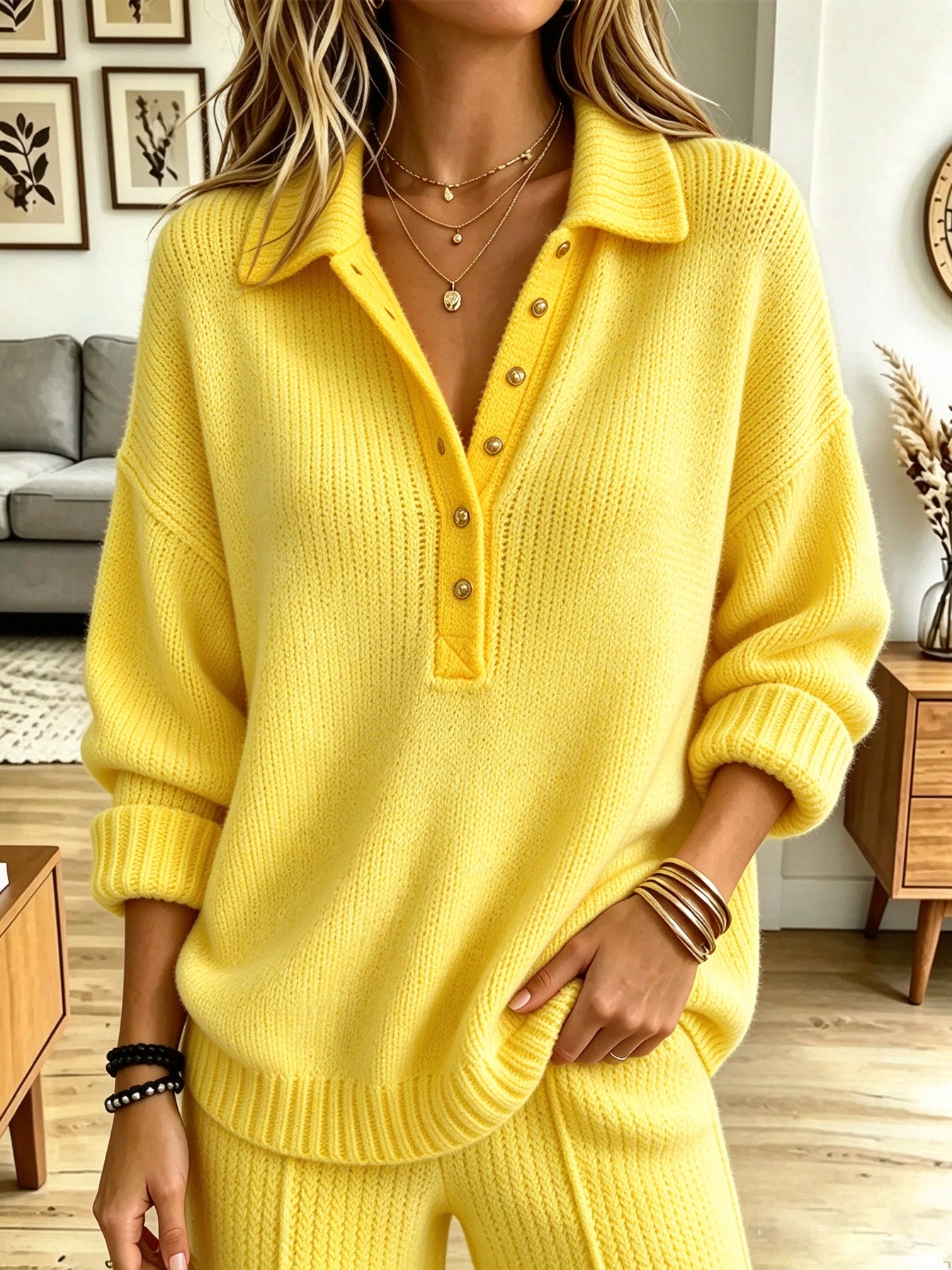 Vintage Lapel Knitted Art Casual Stylish Long Sleeve Sweater