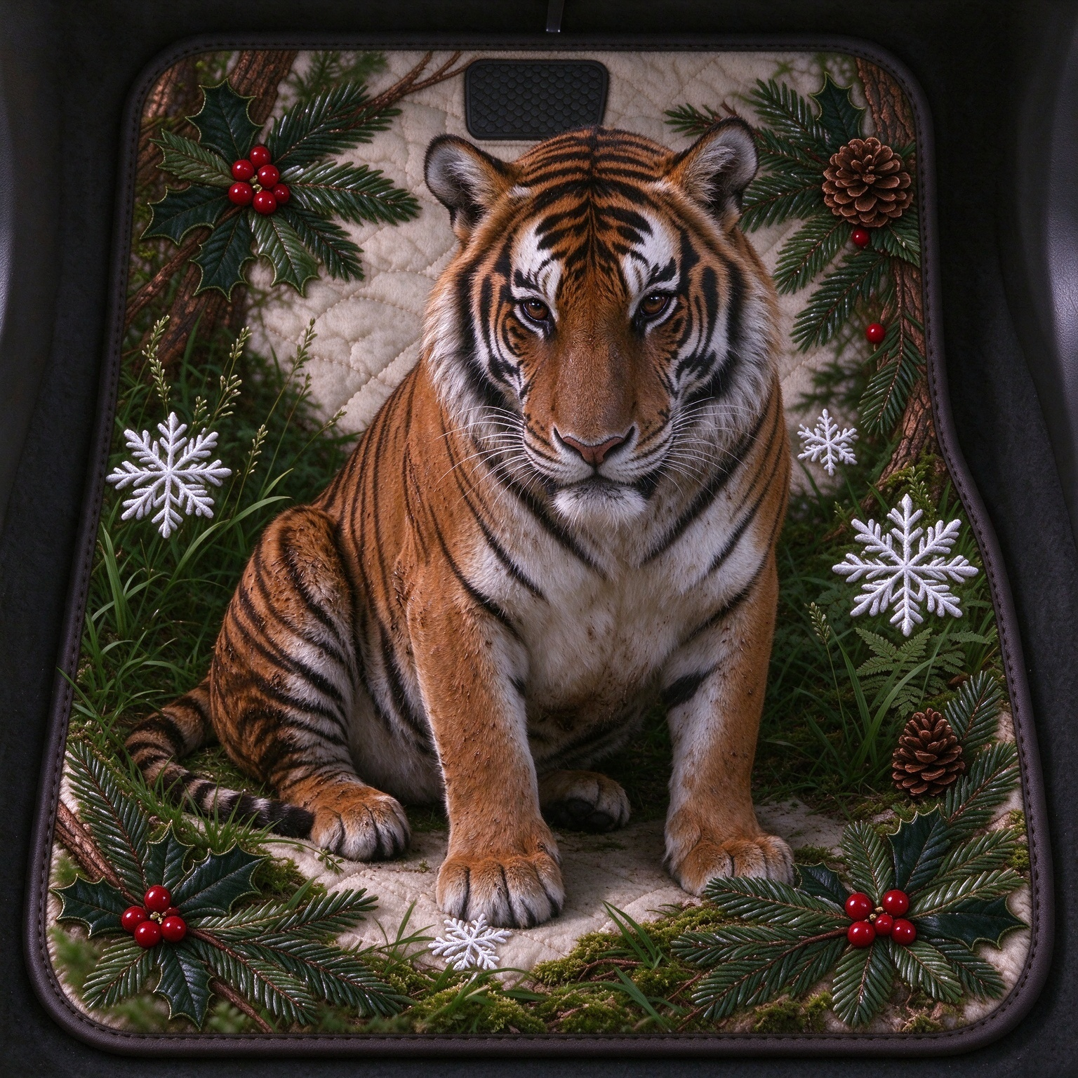 Quilted Spotted Deer Winter Car Cushion