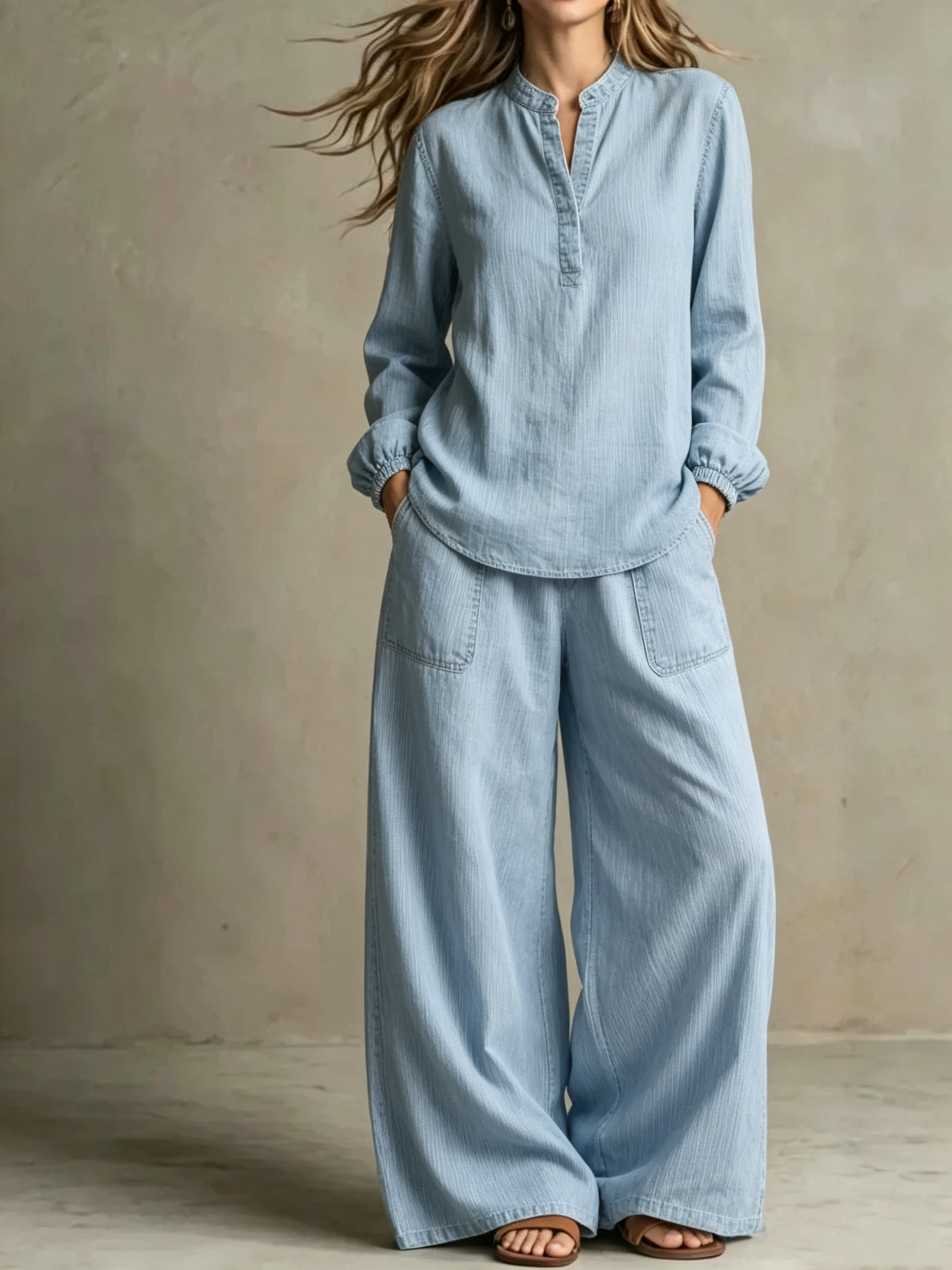 2-Piece Linen Blend Co-Ord Set