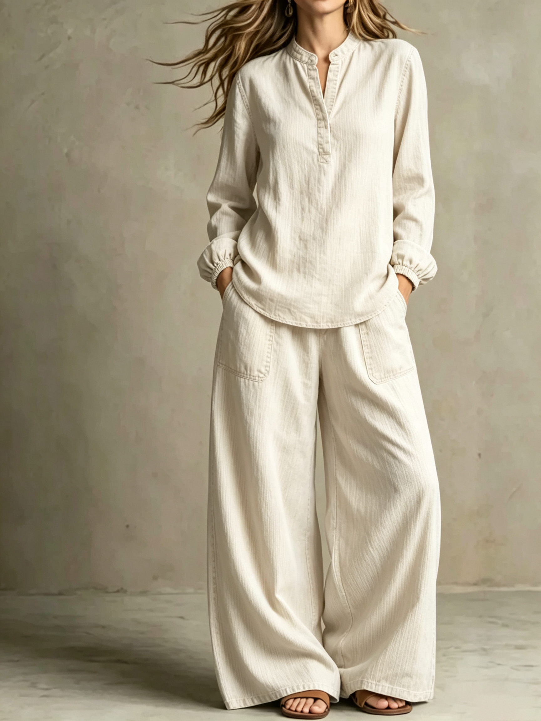 2-Piece Linen Blend Co-Ord Set