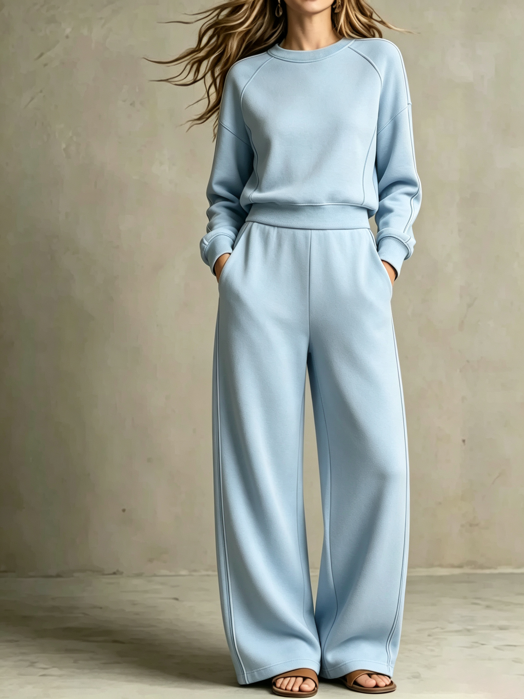 2-Piece Raglan Sleeve Sweatshirt Co-Ord Set