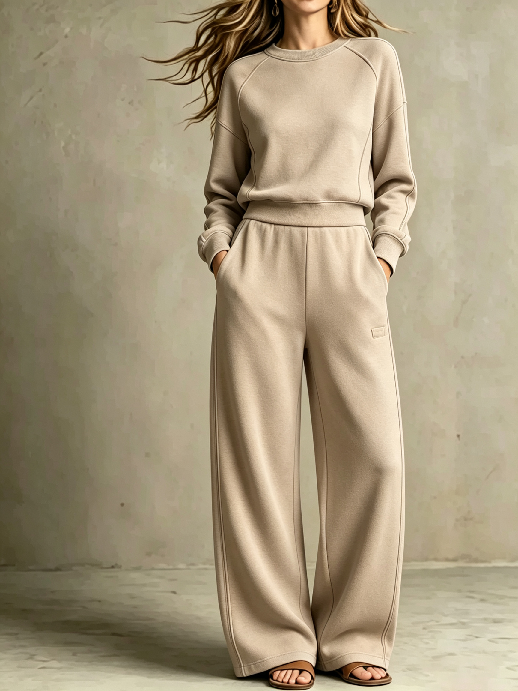 2-Piece Raglan Sleeve Sweatshirt Co-Ord Set