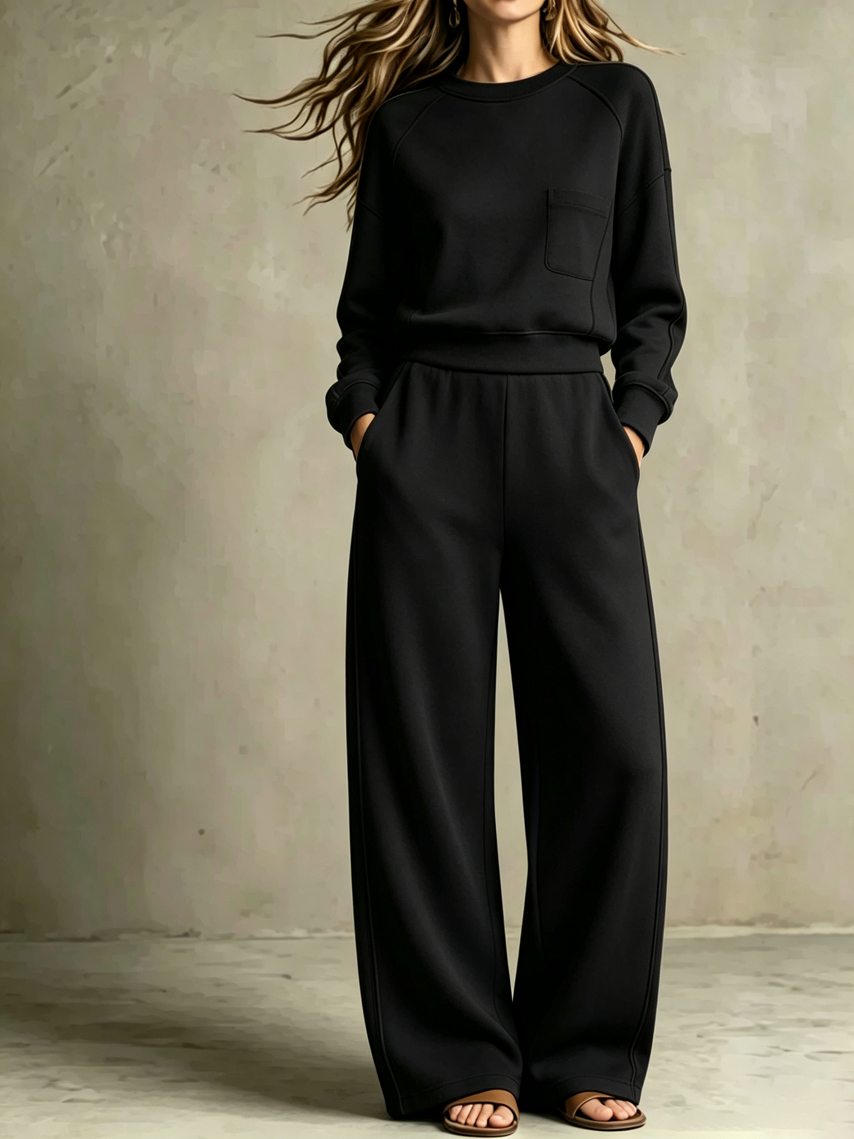 2-Piece Raglan Sleeve Sweatshirt Co-Ord Set