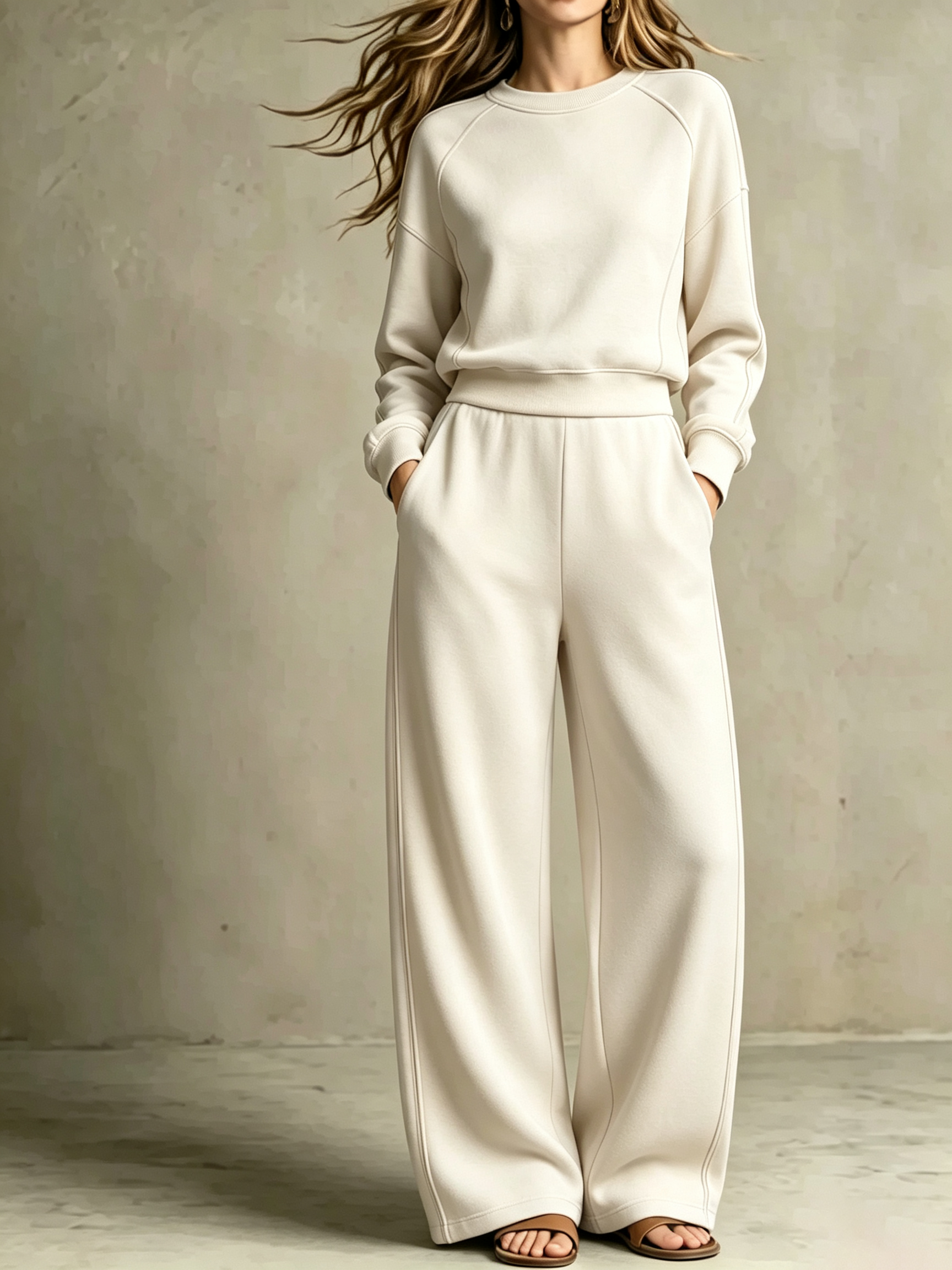 2-Piece Raglan Sleeve Sweatshirt Co-Ord Set