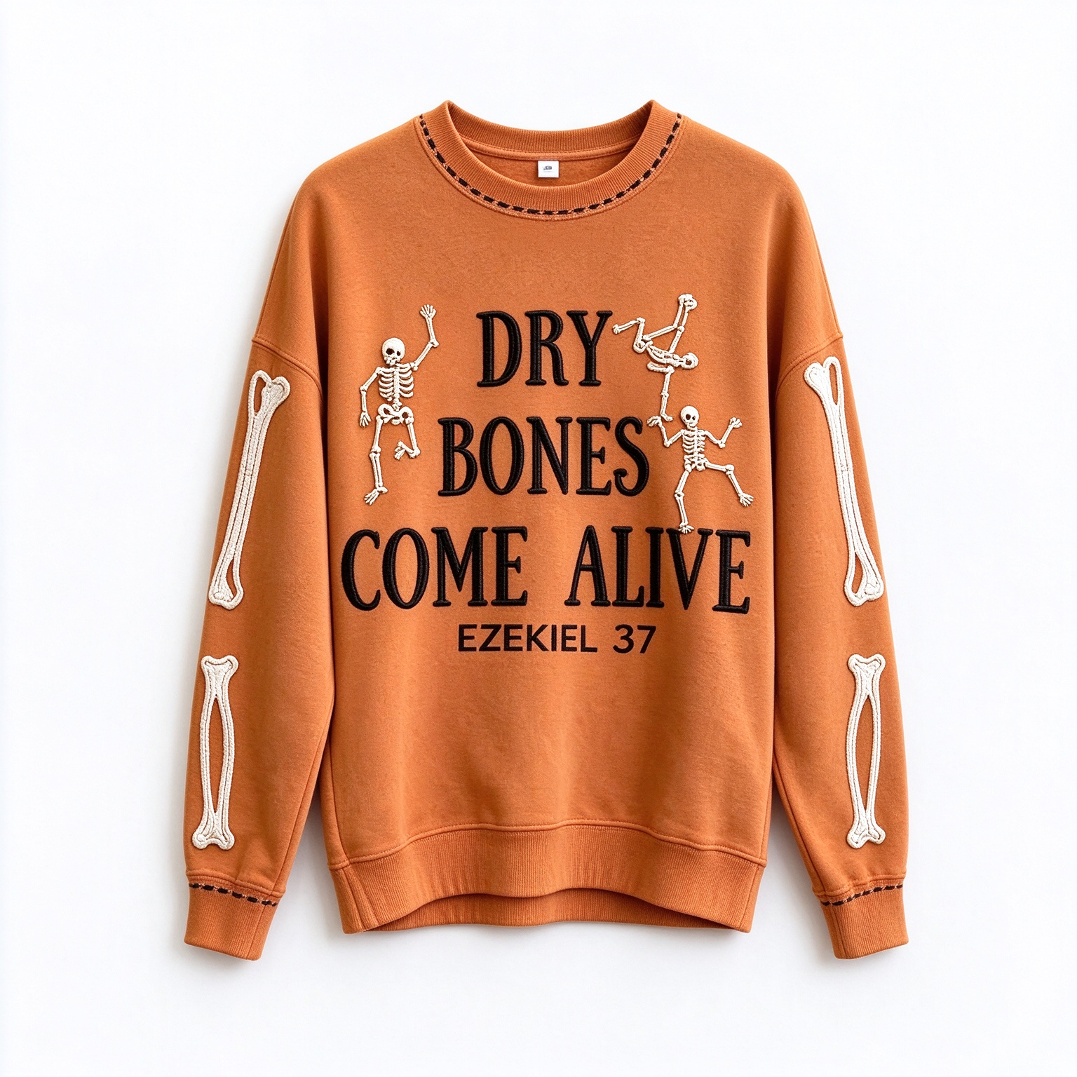 Orange Dry Bones Come Alive Sweatshirt