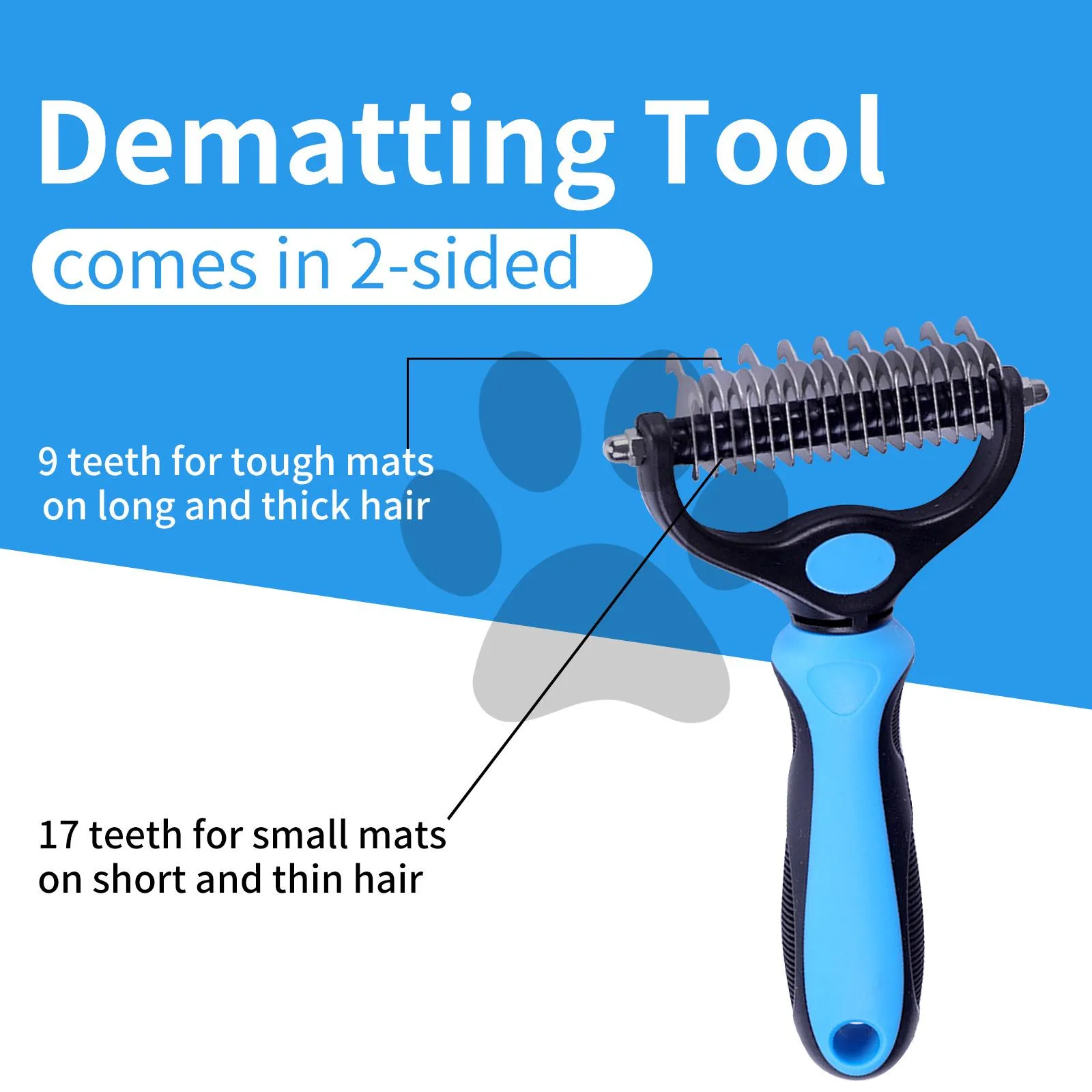 Pet Grooming Brush-Double Sided Hurtless Shedding and Dematting Undercoat Rake Comb for Dogs and Cats, No More Nasty Shedding or Flying Hair Pet Grooming Brush-Double Sided Hurtless Shedding and Dematting Undercoat Rake Comb for Dogs and Cats, No More Nasty Shedding or Flying Hair