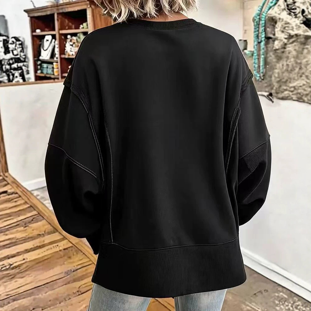 Crew Neck Loose Long Sleeve Sweatshirt
