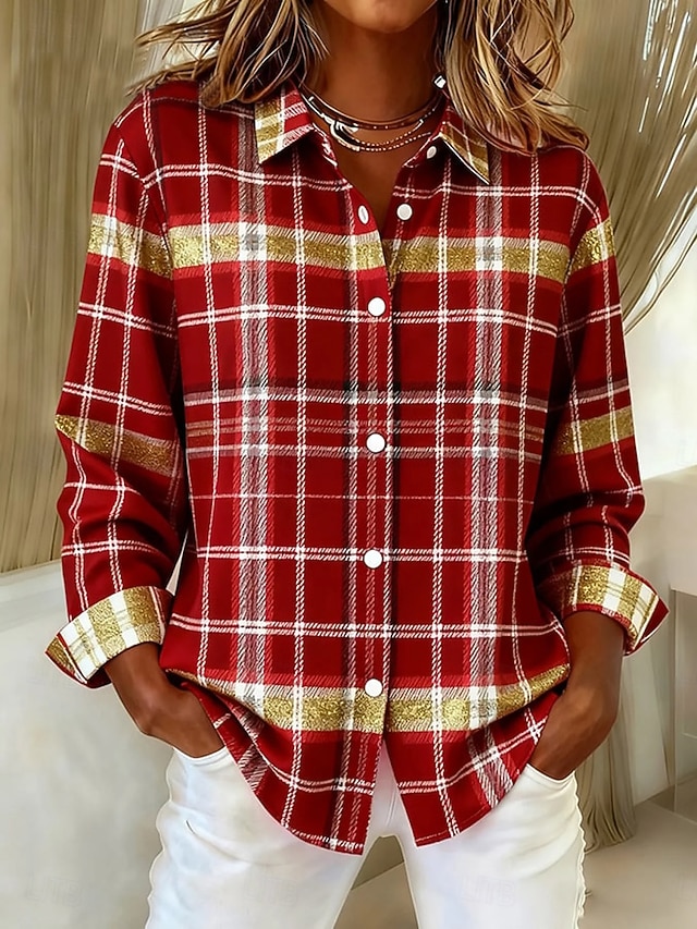Plaid Button Down Long Sleeve Shirt