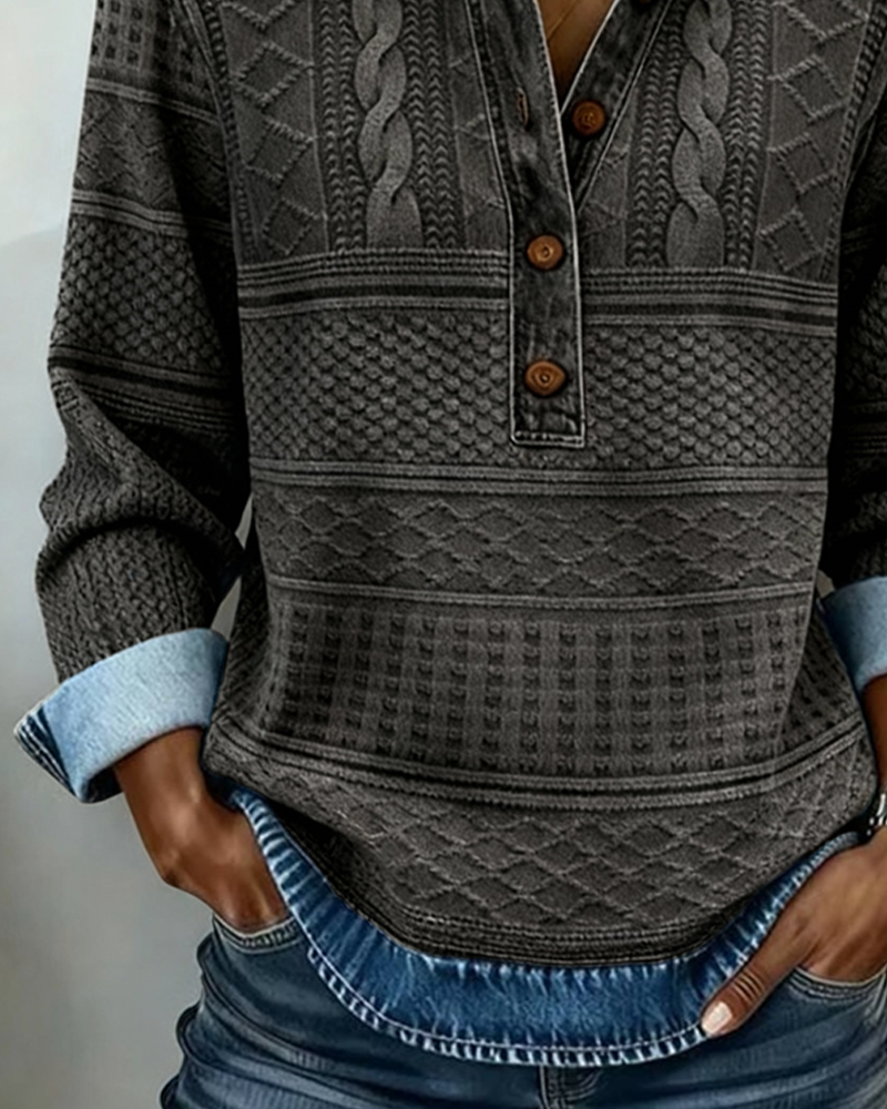 Textured Button-Up Shirt