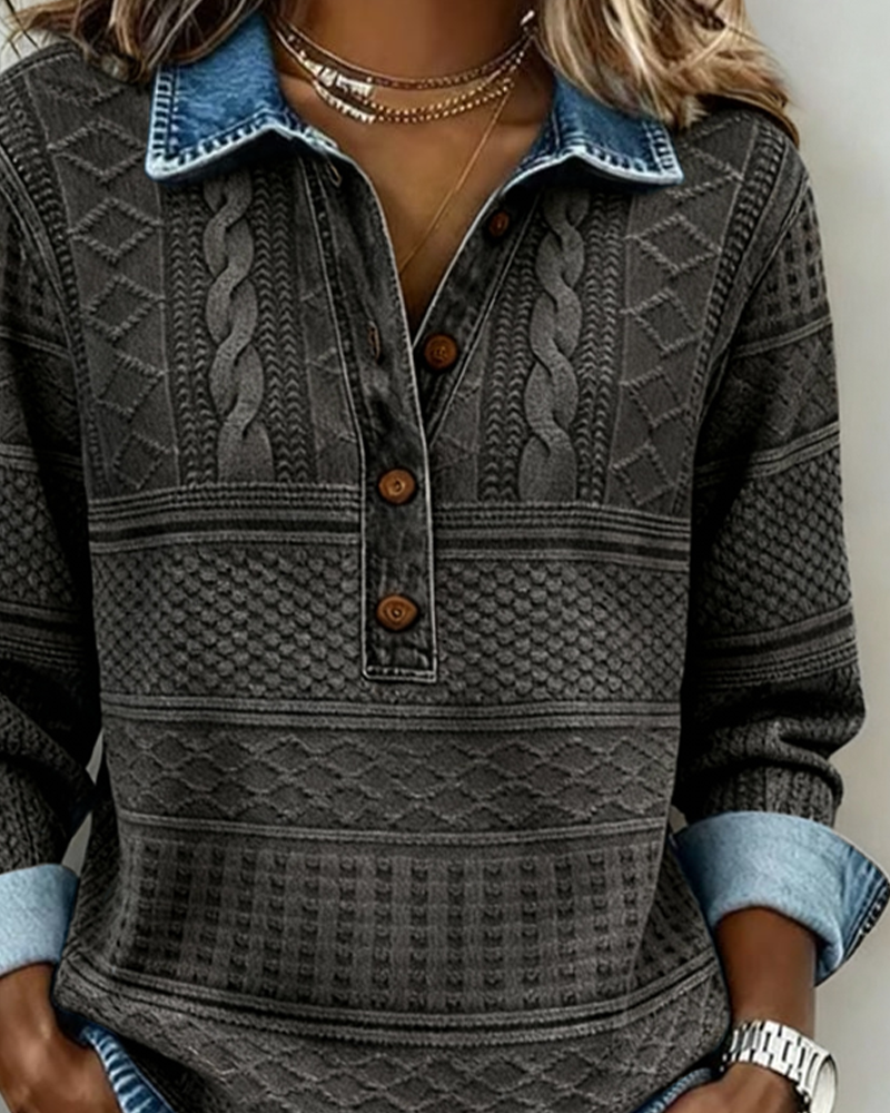 Textured Button-Up Shirt