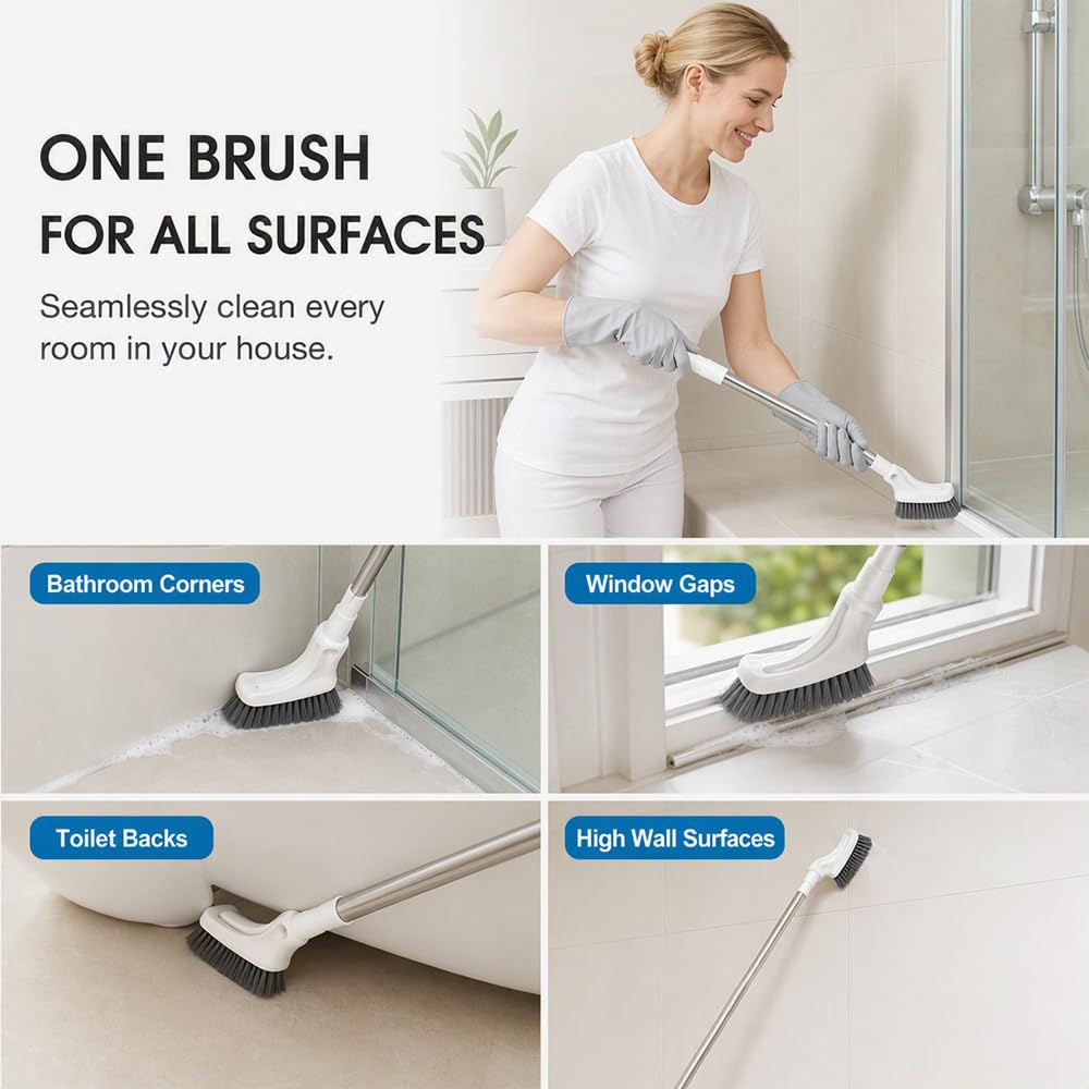 Multifunctional Extendable Long Handle Floor Scrub Brush Set